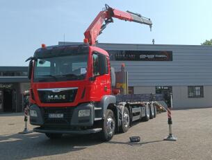 MAN TGS 35.360 8x2 - Fassi 23TM Kraan, Machine transporter, Oprijwagen, afsleepwagen 6.2T. lier TT 4842