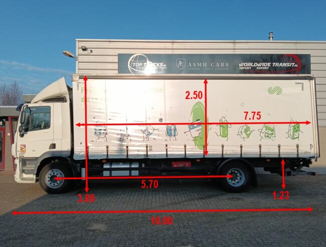 DAF FA CF 260 DHollandia Laadklep, Loadlift 2.000 kg, Schuifkap, Smart tacho TT 4885